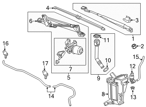 2019 Chevrolet Trax Wiper & Washer Components Rear Blade Diagram for 95915137