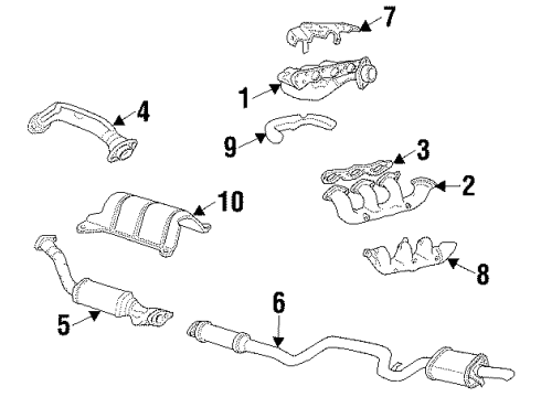 1999 Oldsmobile Intrigue Exhaust Components Warm Up 3Way Catalytic Convertor Assembly (W/ Exhaust Man Diagram for 12558357