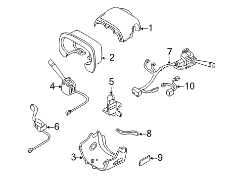 1998 Cadillac Seville Shroud, Switches & Levers Cover Kit, Steering Column Trim *Cream Diagram for 26073769