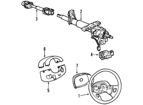 2000 Saturn LW1 Steering Column, Steering Wheel Steering Wheel Assembly *Ebony Diagram for 22705309