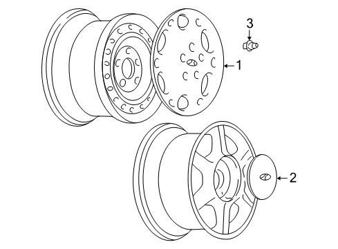 2001 Oldsmobile Alero Wheel Covers & Trim Wheel Trim CAP Diagram for 9593826