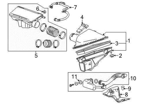 2013 Cadillac ATS Filters Air Cleaner Assembly Diagram for 20907385