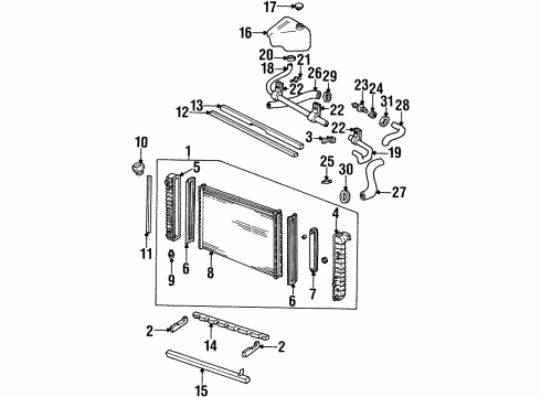 1999 Buick Riviera Radiator & Components Engine Coolant Outlet Diagram for 12594580