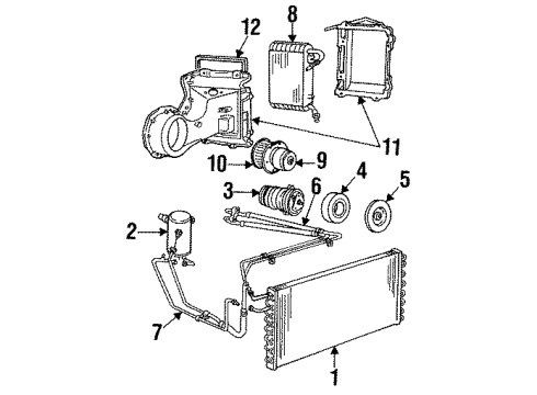 1987 GMC R2500 A/C Compressor Motor Asm, Blower Diagram for 19179470