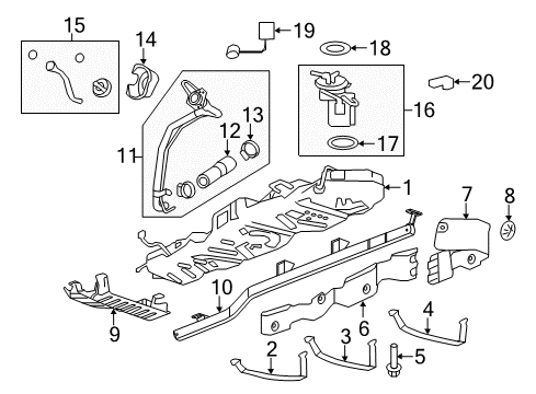 2010 GMC Acadia Fuel Supply Housing-Fuel Tank Filler Pipe Diagram for 25823044