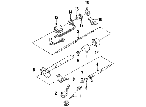 1994 Chevrolet K1500 Suburban Switches Steering Gear Coupling Shaft Assembly Diagram for 26013512