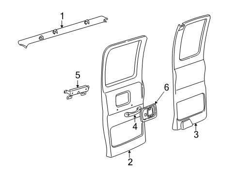 1996 GMC Savana 3500 Interior Trim - Side Loading Door Pull Handle Bracket Diagram for 15148592