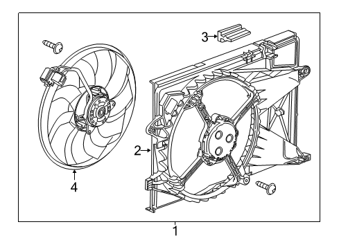 2014 Chevrolet Sonic Cooling System, Radiator, Water Pump, Cooling Fan Fan Shroud Insulator Diagram for 95484862