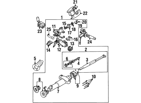 1993 Oldsmobile Achieva Switches Cylinder, Ignition Lock Diagram for 26039996