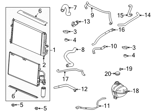 2000 Saturn LS2 Radiator & Components Cap, Coolant Recovery Reservoir Diagram for 22665426