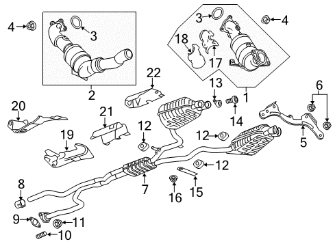 2016 Cadillac CT6 Turbocharger Converter & Pipe Gasket Diagram for 23355685