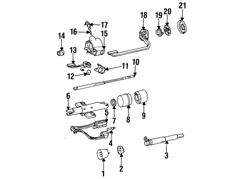 1992 Oldsmobile Cutlass Ciera Steering Column, Steering Wheel Sector Kit Diagram for 26001884