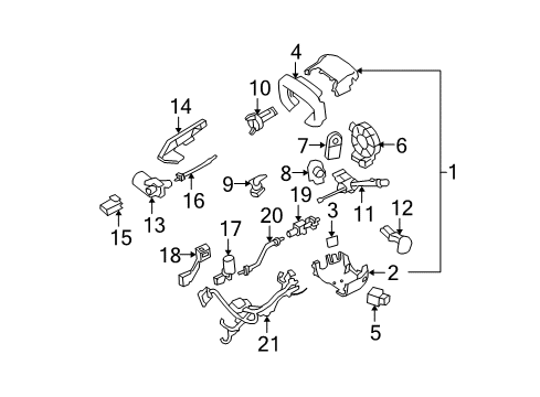 2008 Cadillac DTS Shroud, Switches & Levers Shroud Asm-Steering Column *Cocoa Diagram for 15914134