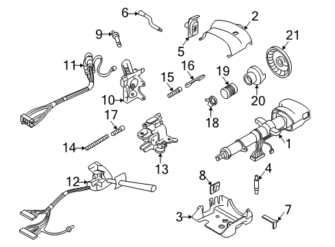 1998 Chevrolet S10 Ignition Lock Cover Kit, Steering Column Trim Diagram for 26072979