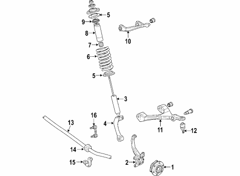 2003 Chevrolet SSR Front Suspension Components, Lower Control Arm, Upper Control Arm, Stabilizer Bar Link Kit, Front Stabilizer Shaft Diagram for 12479231
