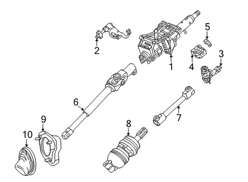 2022 Cadillac CT4 Steering Column Assembly Module Bracket Diagram for 23144925