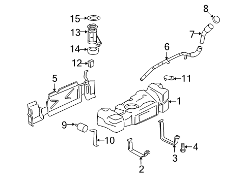 2009 Saab 9-7x Fuel System Components Fuel Pump Diagram for 19153374