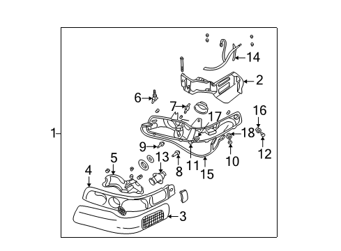 2003 Cadillac Seville Headlamps Composite Assembly Diagram for 19208052