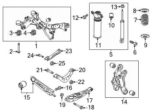 2018 Chevrolet Equinox Rear Axle, Lower Control Arm, Upper Control Arm, Stabilizer Bar, Suspension Components Mount Bushing Diagram for 22984678