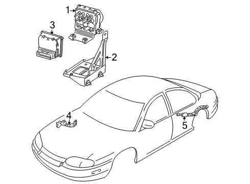 2000 Chevrolet Impala ABS Components Electronic Brake And Traction Control Module Diagram for 12214529