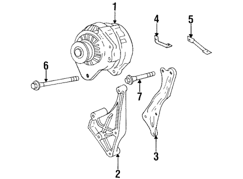 1997 Chevrolet Lumina Alternator Bracket-Engine Lift Front Diagram for 10211791