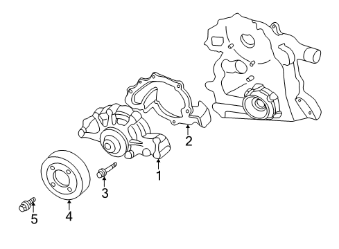 2005 Pontiac Bonneville Cooling System, Radiator, Water Pump, Cooling Fan Pulley Bolt Diagram for 24503961