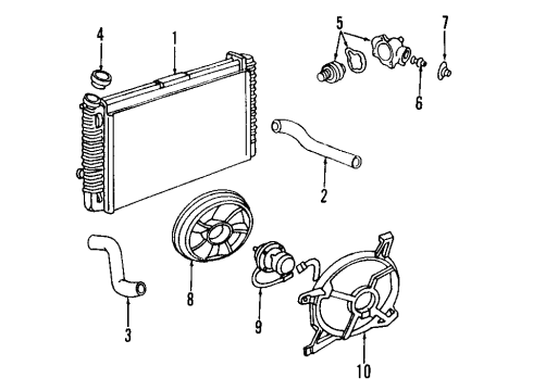 2002 Oldsmobile Aurora Cooling System, Radiator, Water Pump, Cooling Fan Engine Coolant Pump Kit Diagram for 19168613