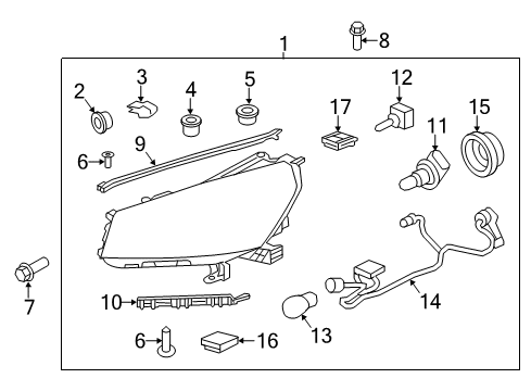 2015 GMC Acadia Combination Lamps Composite Assembly Diagram for 23358994