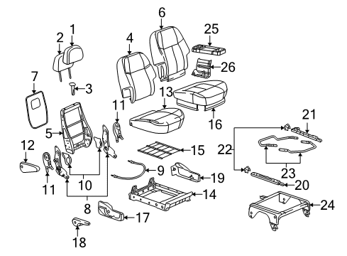 2008 Chevrolet Uplander Rear Seat Components Cover Asm, Rear Seat Cushion *Medium Gray *Gray Diagram for 19149377