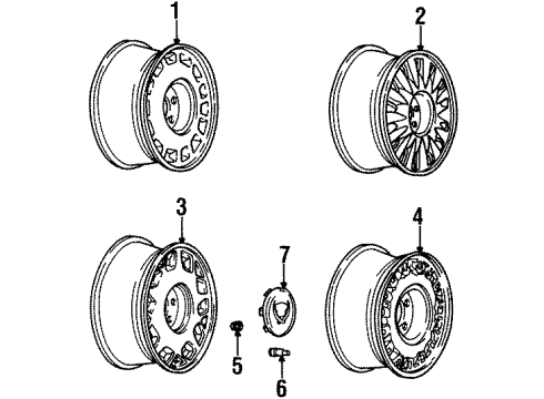 1996 Cadillac DeVille Wheels, Covers & Trim Center Cap Diagram for 3542619