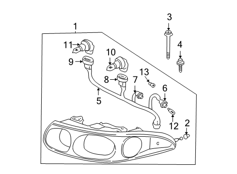 2001 Buick LeSabre Headlamps Headlamp Assembly, (W/ Corner Lamp) Diagram for 19245379
