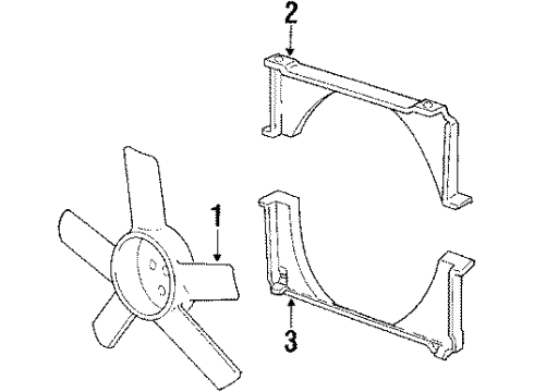 1986 Pontiac T1000 Cooling Fan Pulley Diagram for 14023731