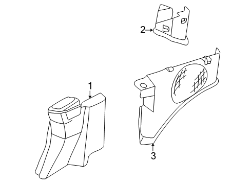2003 Chevrolet Corvette Interior Trim - Quarter Panels Panel Asm-Body Lock Pillar Upper Trim *Neutral Diagram for 10325374