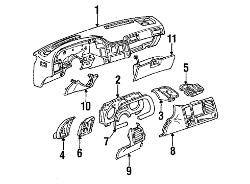1989 Pontiac Sunbird Switches Cluster Diagram for 25066097