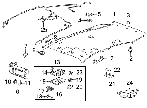 2015 Chevrolet Trax Interior Trim - Roof Module Diagram for 20860277