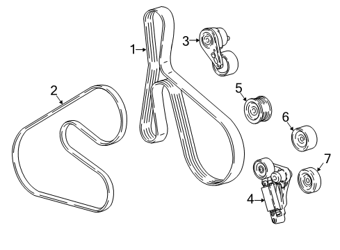 2016 GMC Sierra 1500 Belts & Pulleys Serpentine Tensioner Diagram for 12670574