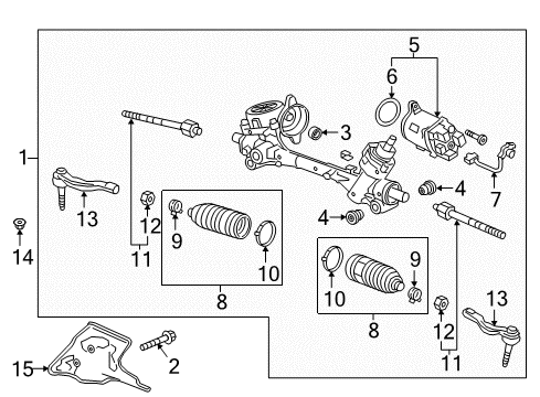 2018 Buick LaCrosse Steering Column & Wheel, Steering Gear & Linkage Gear Assembly Coupling Diagram for 23449521