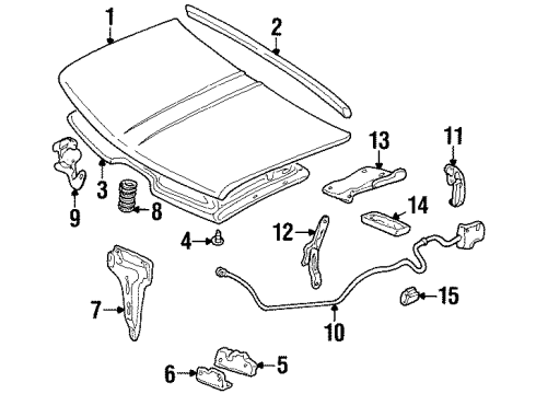 2000 GMC Yukon Hood & Components Release Cable Diagram for 15142953