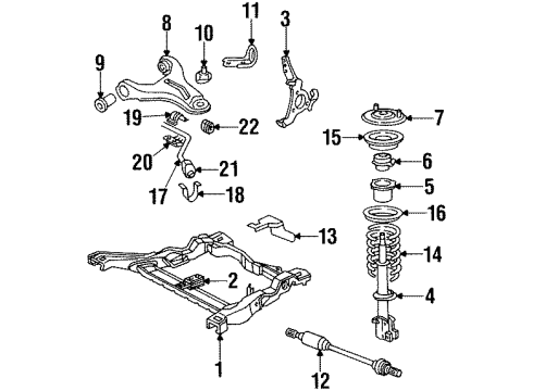 1984 Buick Skylark Front Suspension Components, Lower Control Arm, Stabilizer Bar Insulator-Front Stabilizer Shaft Diagram for 14093233