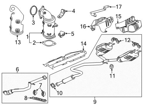 2019 Buick Regal Sportback Exhaust Components Preconverter Diagram for 84129723