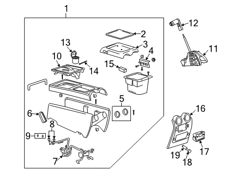 2003 Hummer H2 Gear Shift Control - AT Handle Diagram for 15808173