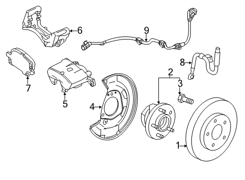 2014 Chevrolet Volt Anti-Lock Brakes Brake Hose Diagram for 13399771
