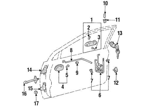 2001 Chevrolet Prizm Lock & Hardware Lock Diagram for 94857498