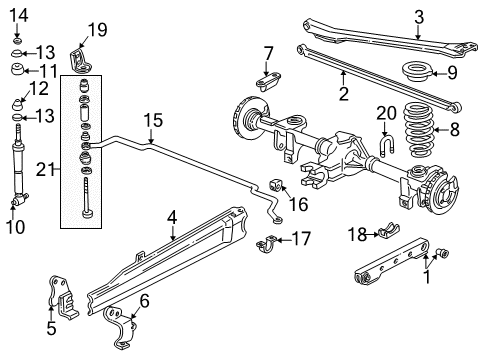 1999 Chevrolet Camaro Rear Suspension Insulator-Rear Stabilizer Shaft Diagram for 10298581