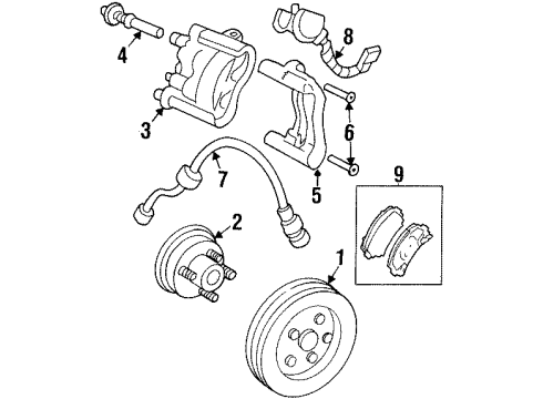 1995 Chevrolet Monte Carlo Front Brakes Bolt/Screw-Front Brake Caliper Diagram for 10104561