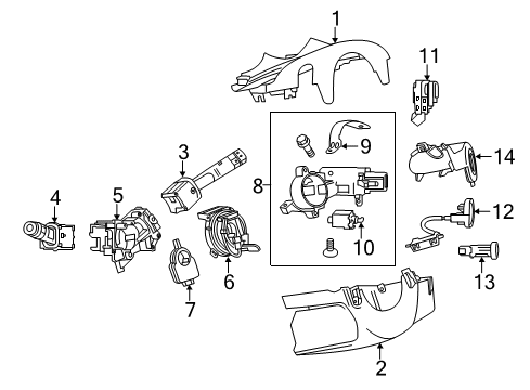 2014 Buick Encore Switches Lower Column Cover Diagram for 95271228