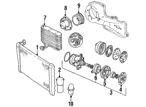 1987 Chevrolet Corsica A/C Condenser, Compressor & Lines Hose Asm-A/C Compressor & Condenser Diagram for 10108299