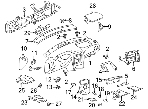 1999 Oldsmobile Alero Instrument Panel Bolt/Screw Asm-4.2 X 1.41 #18 Hexagon Head Gm71 Diagram for 11515303