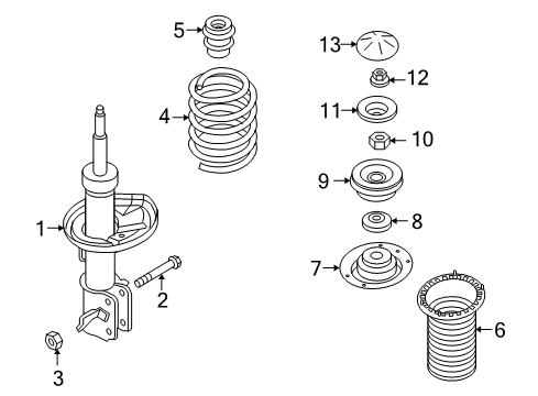 2009 Pontiac G3 Struts & Components - Front Bearing Diagram for 96535010