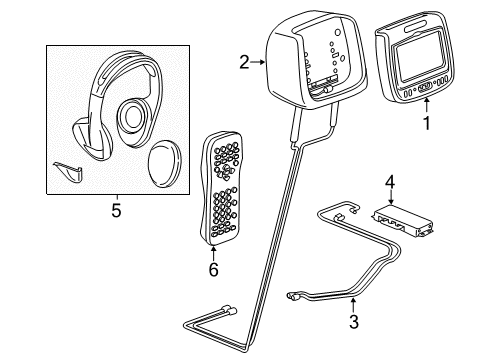 2017 Chevrolet Traverse Entertainment System Components Display Unit Diagram for 23168542